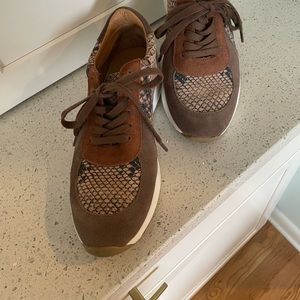 Suede and snake shoes